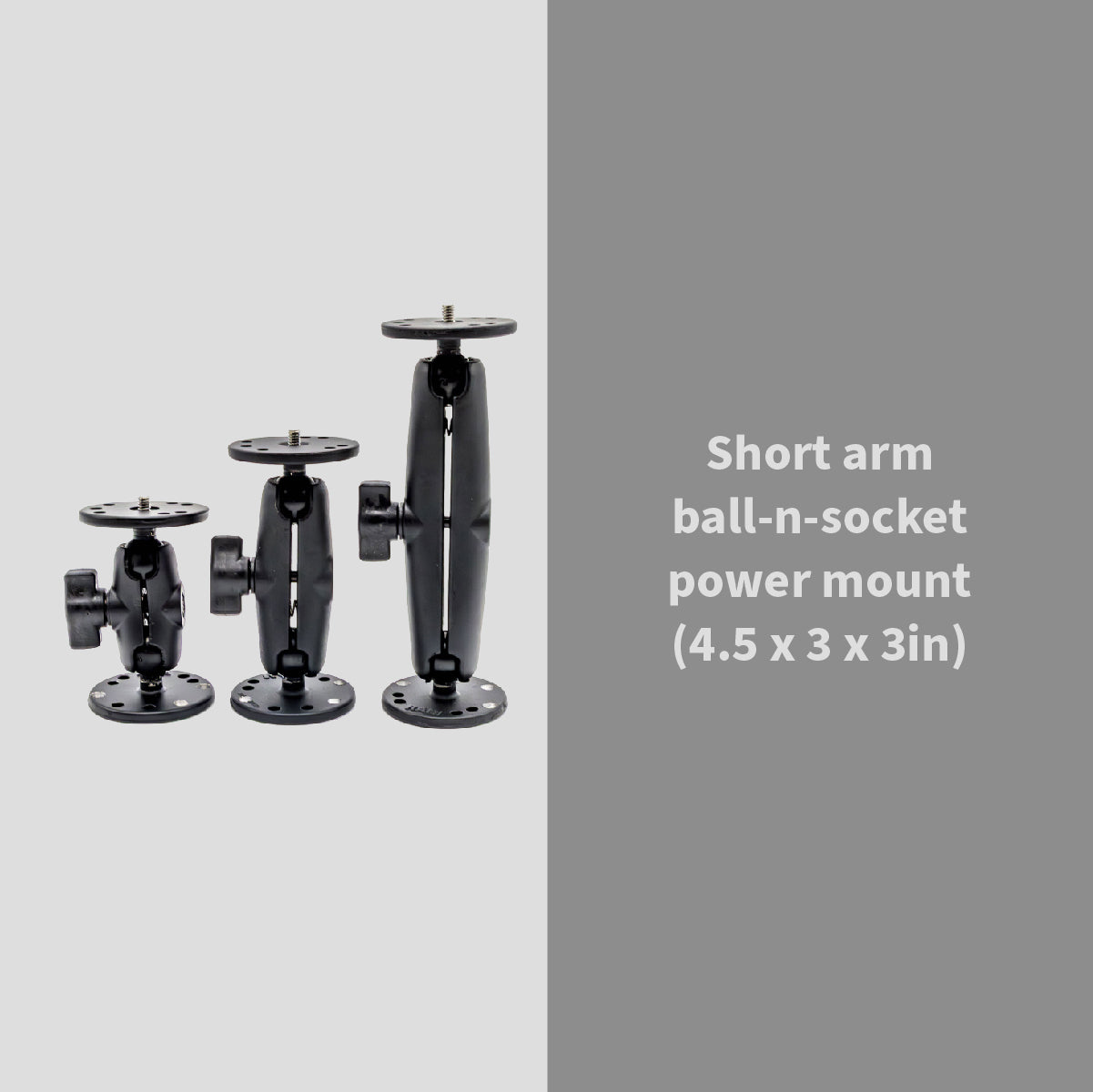 Ball & Socket Power Mount (Short Arm) - FJW 85684
