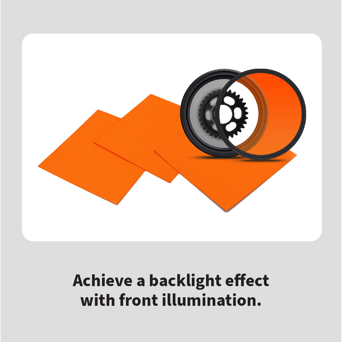 Backlight fluoreSHEET®, Backlight Effect with Front Illumination - MidOpt BF590