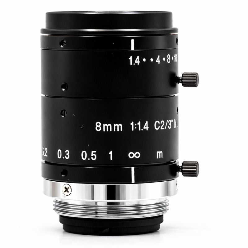 Fixed Focal Lens, 8mm, 6MP, 2/3in, f/1.4-16, C Mount, Japanese Engineered - GOYO GM6HR38014MCN