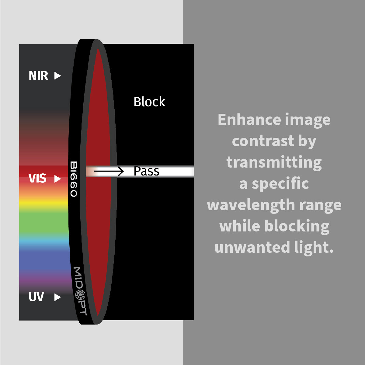 MidOpt - Bi660 Dark Red Interference Bandpass Filter