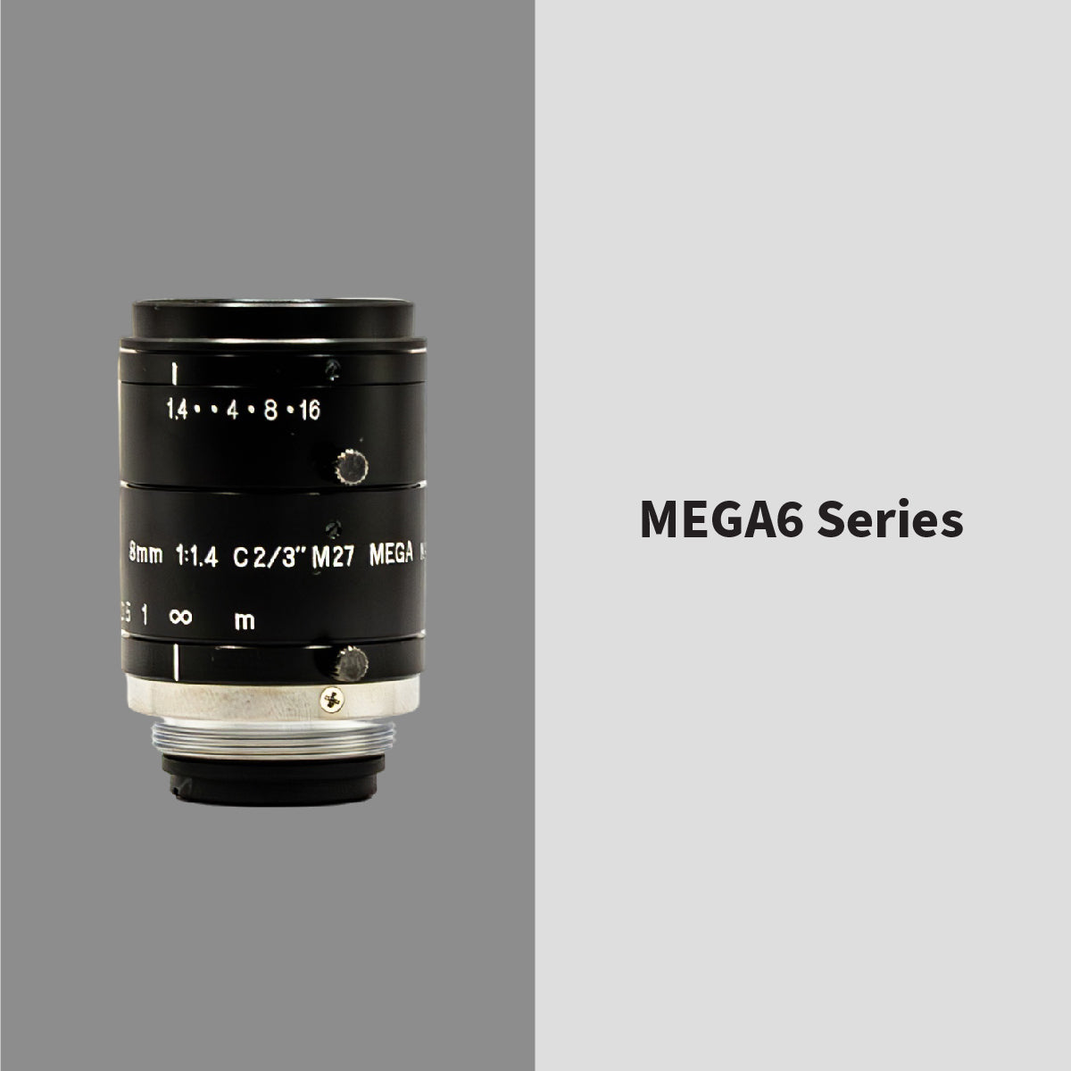 GOYO - GM6HR38014MCN, 8mm, 6MP, 2/3in, f/1.4-16, Fixed Focal Lens, C Mount