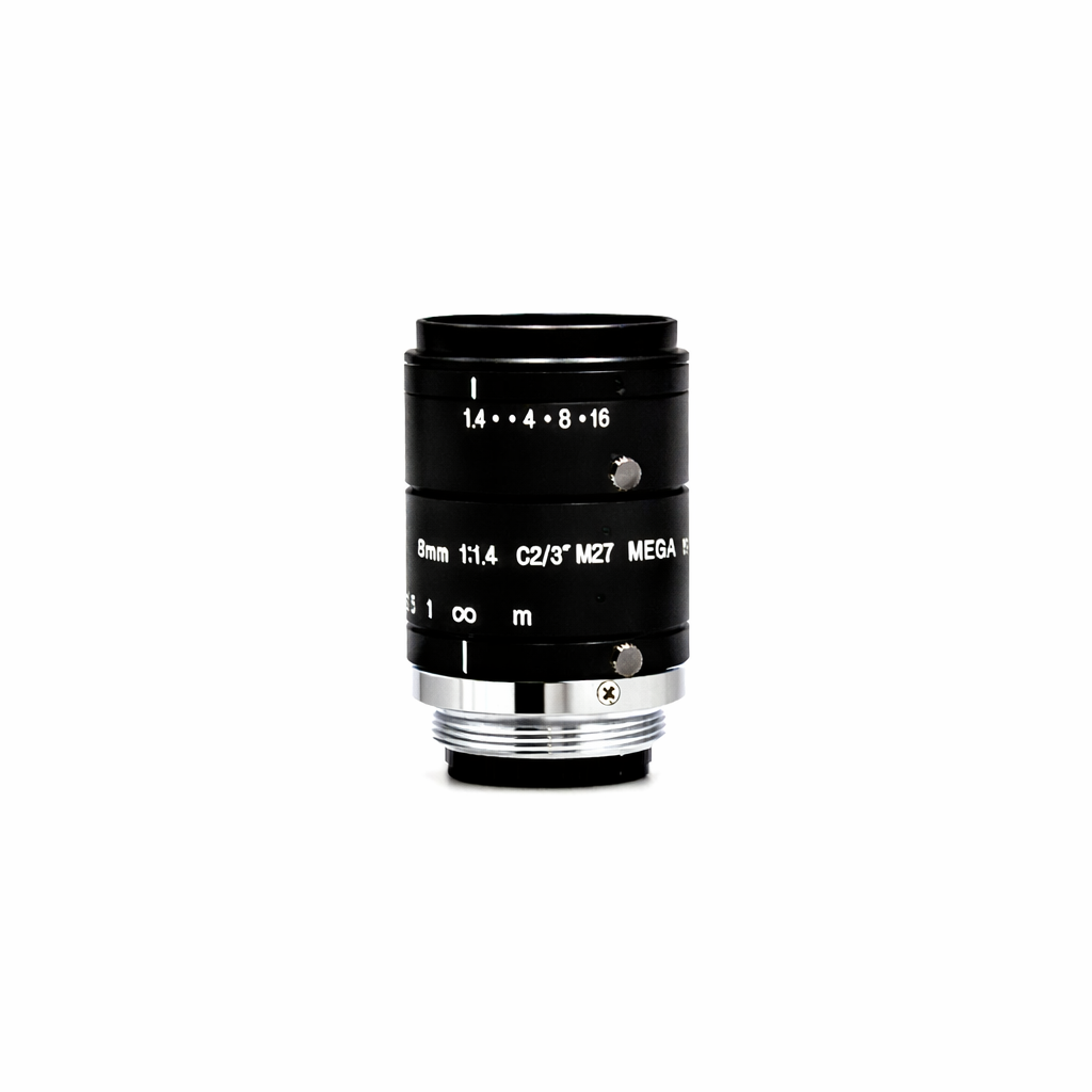 Fixed Focal Lens, 8mm, 1.5MP, 2/3in, f/1.4-Close, C Mount, Japanese Engineered - GOYO GMHR38014MCN-1