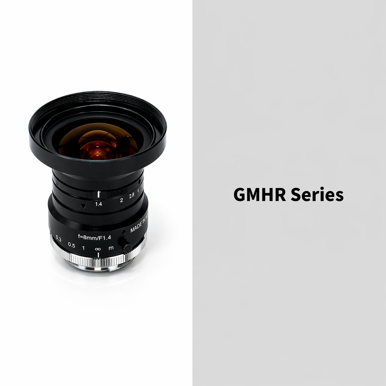 Fixed Focal Lens, 8mm, 1.5MP, 1in, f/1.4-16, C Mount, Japanese Engineered - GOYO GMHR48014MCN