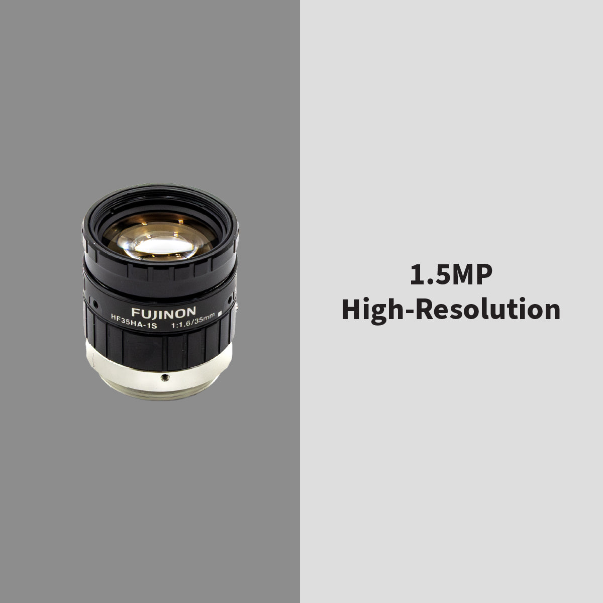 High-Resolution Lens, 35mm, 1.5MP, 2/3in, f/1.6-22, Anti-Shock & Vibration, Manual Iris, C Mount - Fujinon HF35HA-1S