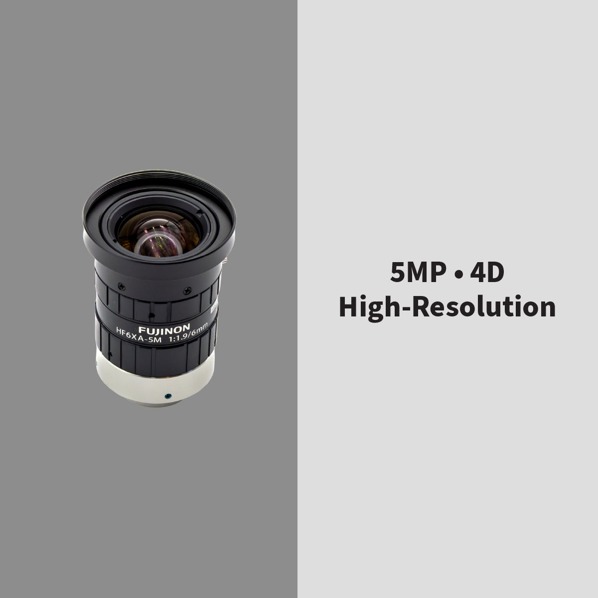 High-Resolution Lens, 6mm, 5MP, 2/3″, f/1.9-16, Manual Iris, C-Mount - Fujinon HF6XA-5M