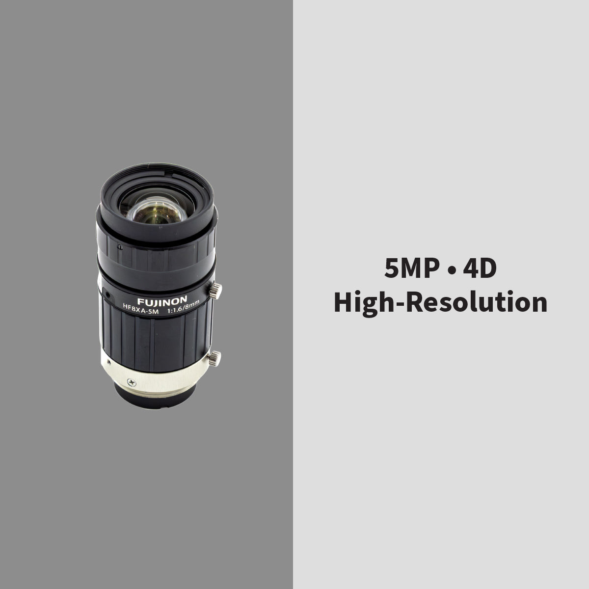 High-Resolution Lens, 8mm, 5MP, 2/3″, f/1.6-16, Manual Iris, C-Mount – Fujinon HF8XA‑5M