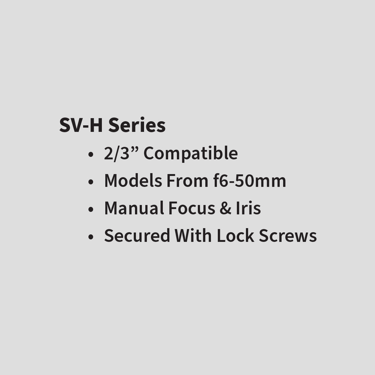 Fixed Focal Lens, 35mm, 5MP, 2/3in, f/1.4, C-Mount, SV-H Series – VS Technology SV-3514H