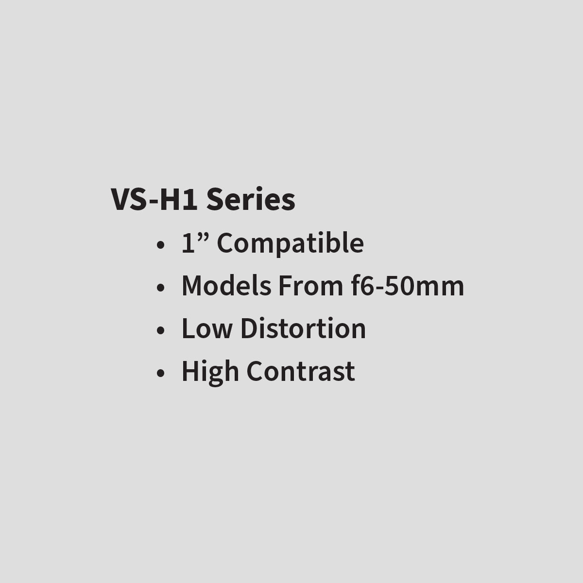 Fixed Focal Lens, 35mm, 5MP, 1in, f/1.4, C-Mount, VS-H1 Series – VS Technology VS-3514H1