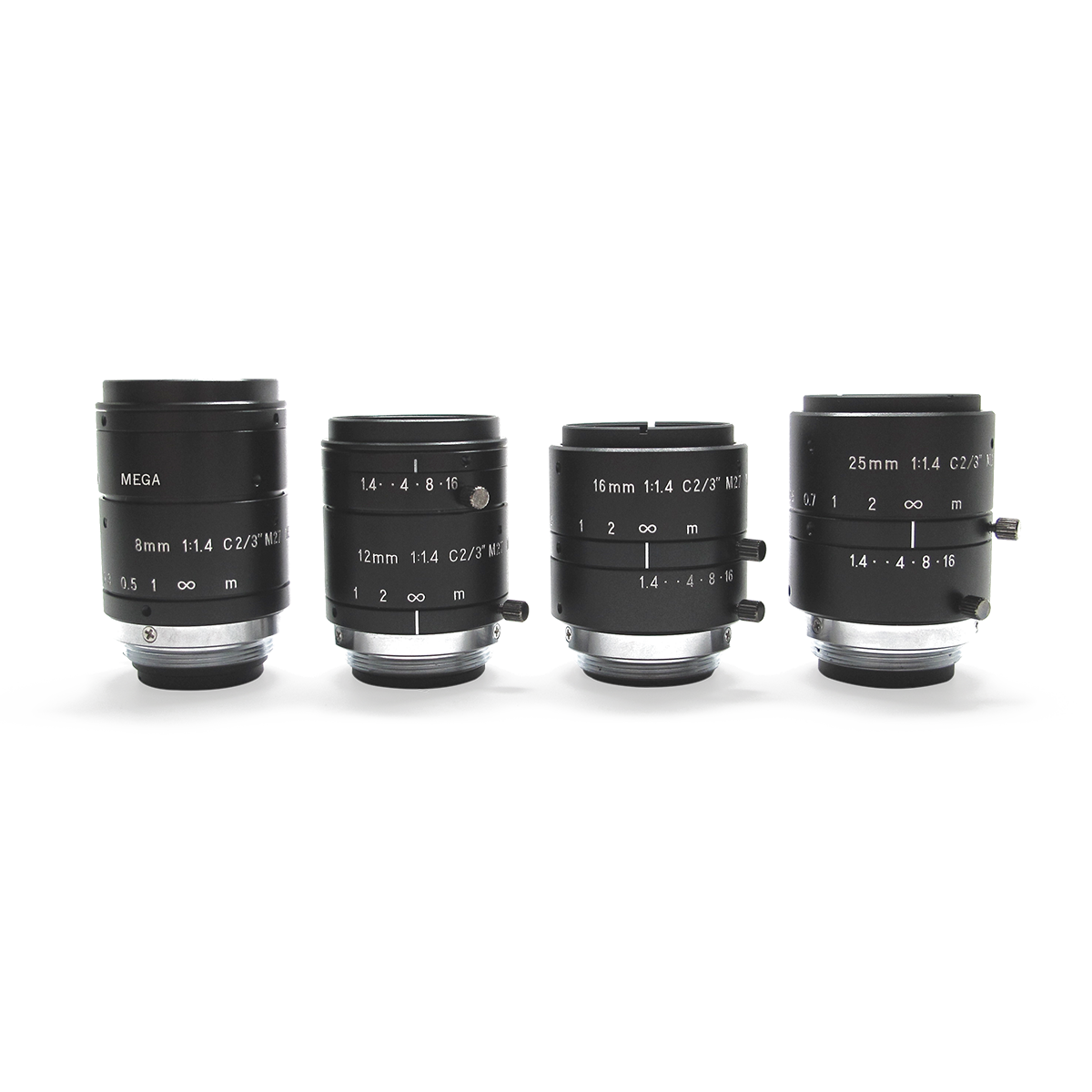 MEGA6 Fixed Focal Lens Kit, 4 Lenses, 8-25mm, 6MP, 2/3in, f/1.4-16, Japanese Engineered - GOYO GM6HR-K